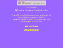 Tablet Screenshot of dominiontitleservices.com